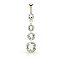 PREMIUM Tiered Crystal Navel Dangle 14g