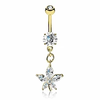 Hemp Leaf Navel Dangle 14g
