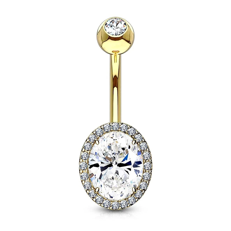 Oval Halo Navel Barbell 14g