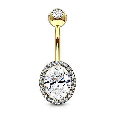 Oval Halo Navel Barbell 14g