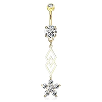 Geometric Chain + Lily Navel Dangle 14g