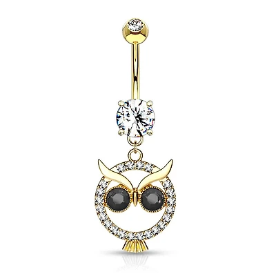 Circle Owl Navel Dangle 14g