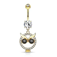 Circle Owl Navel Dangle 14g