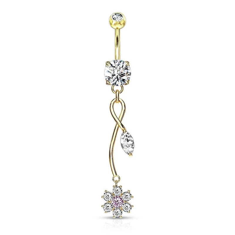 Flower Vine Navel Dangle 14g