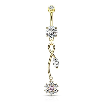 Flower Vine Navel Dangle 14g