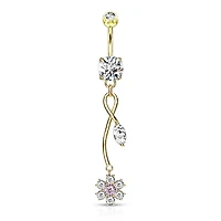 Flower Vine Navel Dangle 14g