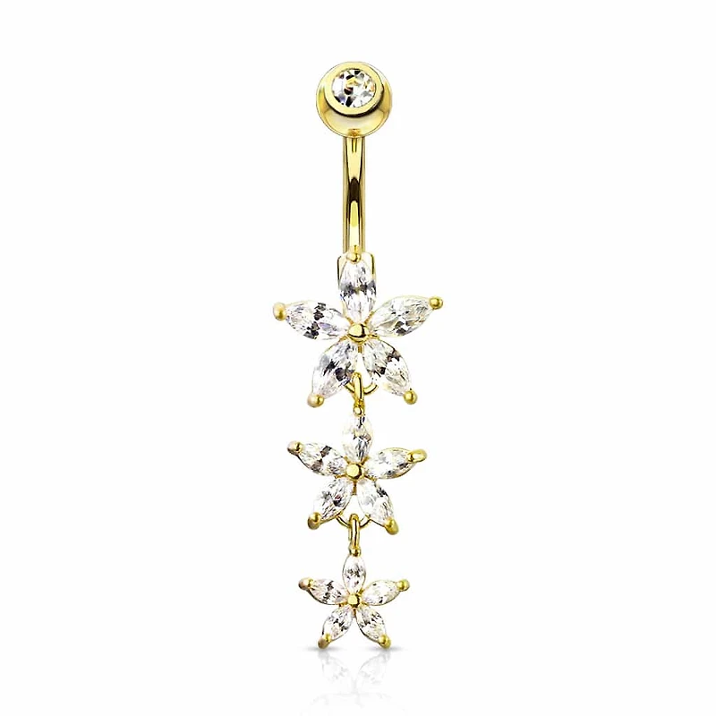 Claw-Set Lily Navel Dangle 14g