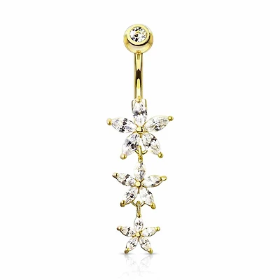 Claw-Set Lily Navel Dangle 14g