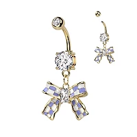 Premium Checkered Dangle Navel 14g