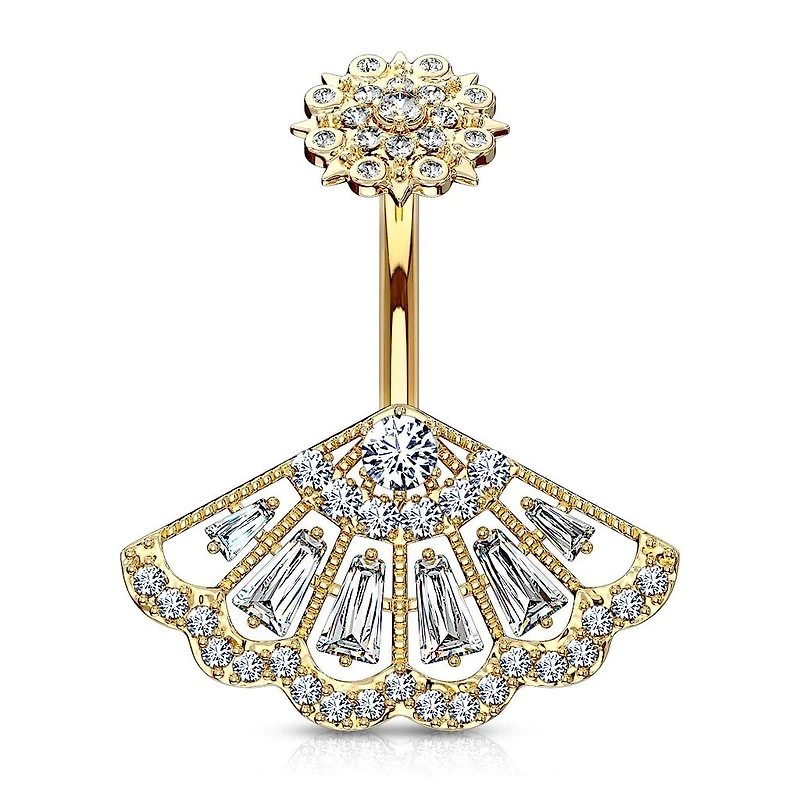 Lacy Fan Navel Barbell 14g