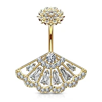 Lacy Fan Navel Barbell 14g