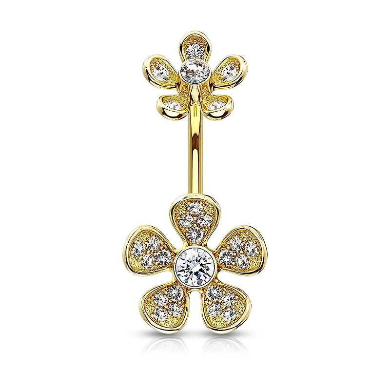 Groovy Flower Navel Barbell 14g