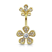 Groovy Flower Navel Barbell 14g