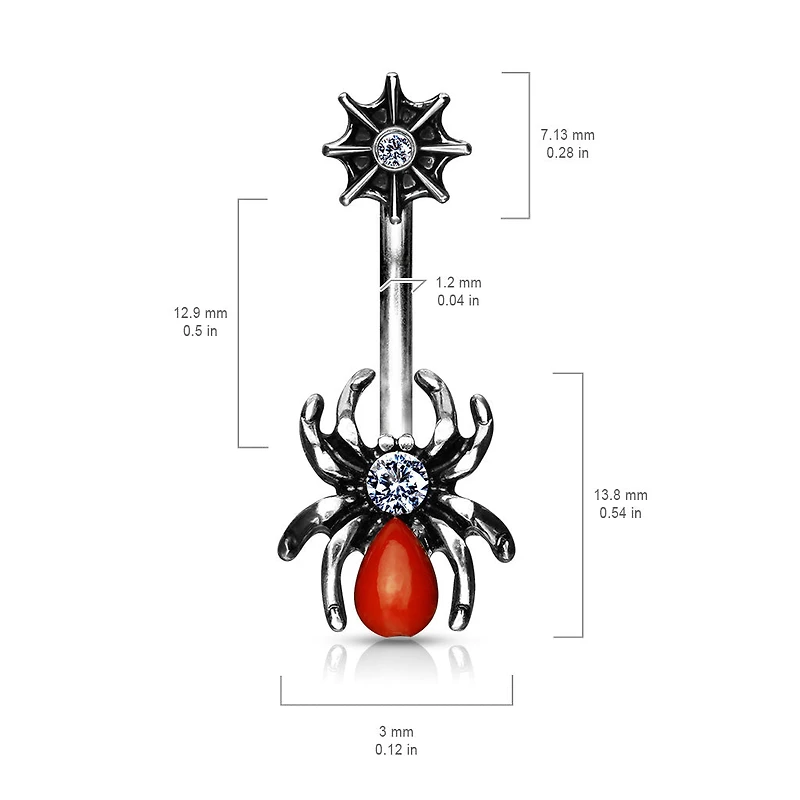 Spider Navel Barbell 14g