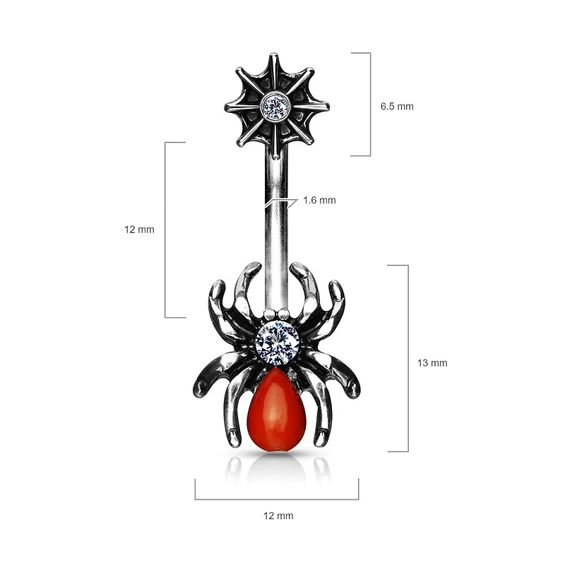 Spider Navel Barbell 14g