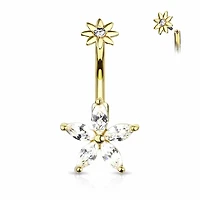 Lily + Starburst Navel Barbell 14g