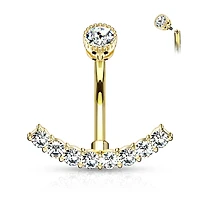 Crystal Curve Navel Barbell 14g