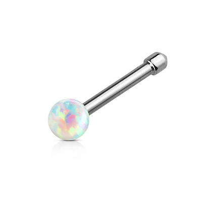 Premium Surgical Steel Opal Nose Bone 18g
