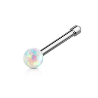 Premium Surgical Steel Opal Nose Bone 18g
