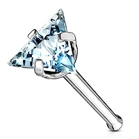 Premium Claw-Set Triangle Crystal Nose Bone 20g