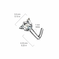 PREMIUM Surgical Steel Claw-Set Triangle Nose Pin 18g