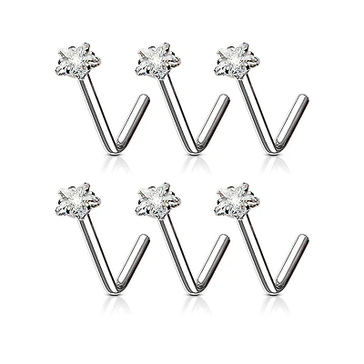 PREMIUM Star Claw-Set Crystal Nose Pin 18g
