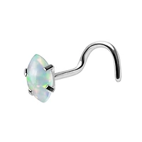Premium Surgical Steel Claw-Set Opal Marquise Nose Screw 18g