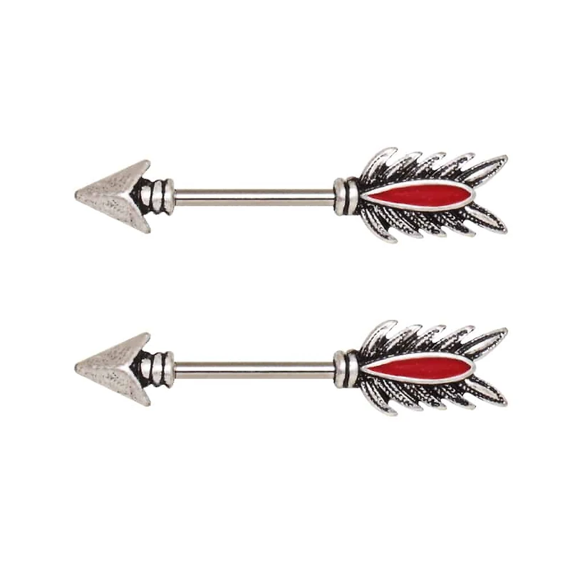Red Arrow Nipple Barbell 14g