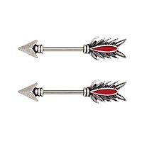 Red Arrow Nipple Barbell 14g
