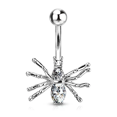 Claw-Set Spider Navel Barbell 14g