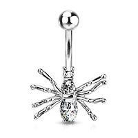 Claw-Set Spider Navel Barbell 14g