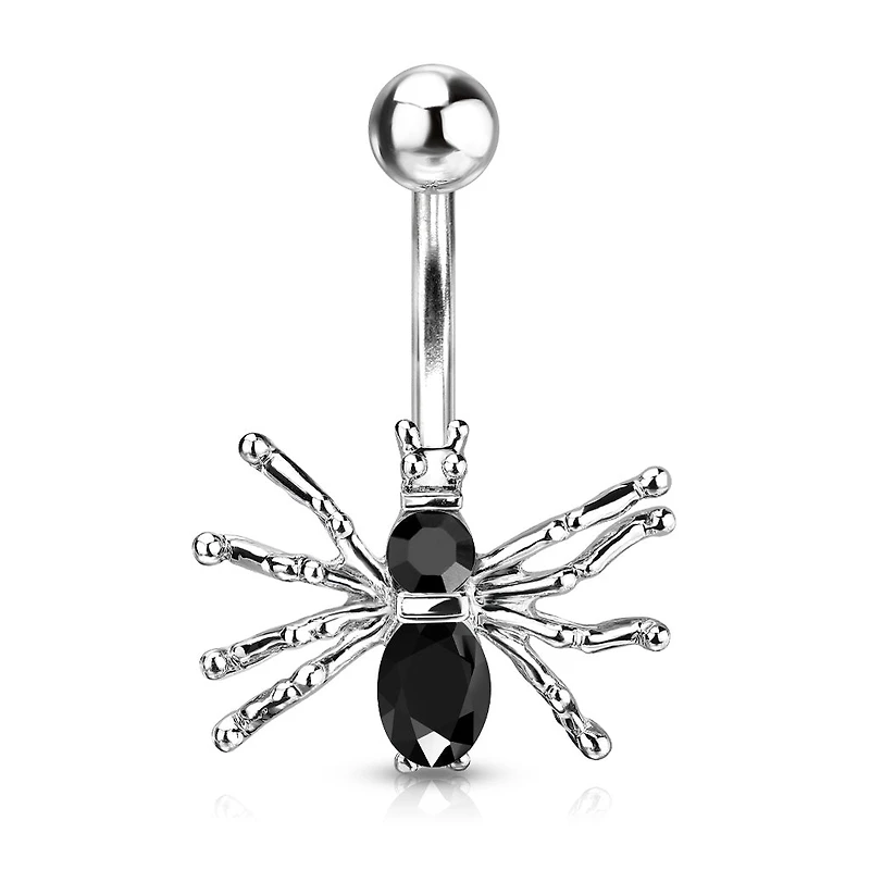 Claw-Set Spider Navel Barbell 14g