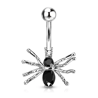 Claw-Set Spider Navel Barbell 14g