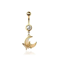 Lunar Whisper Crystal Navel Dangle 14g