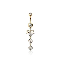 Crystal Marquise Ribbon fall Navel Dangle 14g