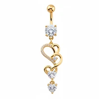 Heart Loop Navel Dangle Barbell 14g