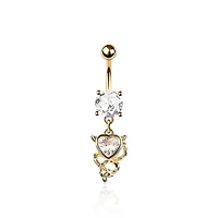 Devil Heart Crystal Navel Dangle 14g