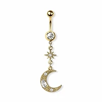 Twinkle of the Moon Crystal Navel Dangle 14g