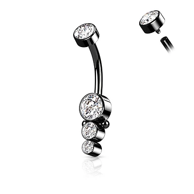 PREMIUM Dotwork Line Navel Barbell 14g