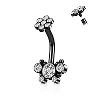 PREMIUM Dotwork Butterfly Navel Barbell 14g