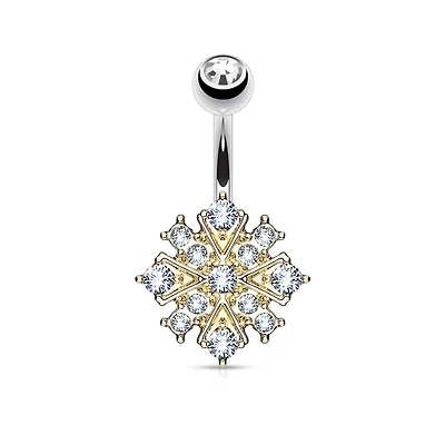 Snowflake Navel Barbell 14g