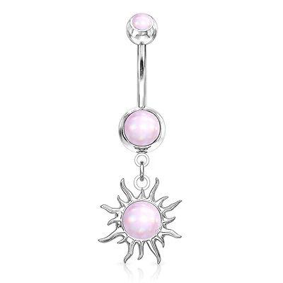Moonstone Sun Glitter Navel Dangle 14g