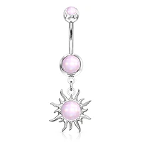 Moonstone Sun Glitter Navel Dangle 14g