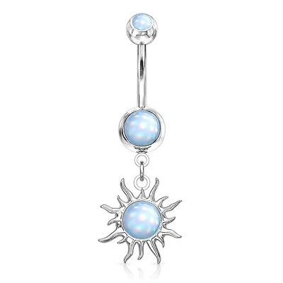 Moonstone Sun Glitter Belly Dangle 14g