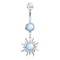 Moonstone Sun Glitter Belly Dangle 14g