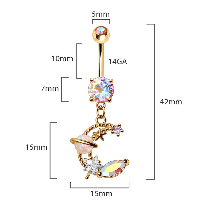 Celestial Iridescent Dream Navel Dangle 14g