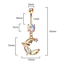Celestial Iridescent Dream Navel Dangle 14g