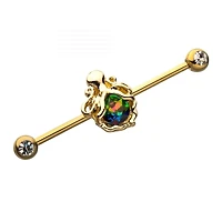 Premium Vitrail Octopus Industrial Barbell 14g