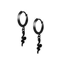 Snake Dangle Rounded Cuff Earrings