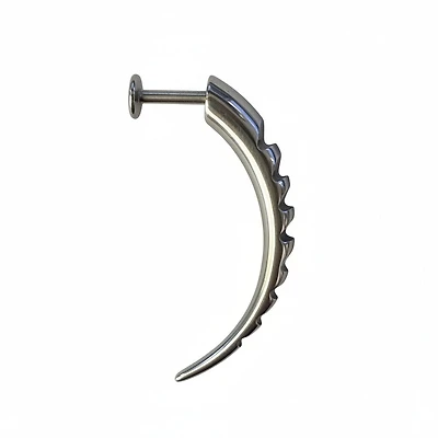 Surgical Steel Curved Textured Spike Disturbed Flat Back 14g